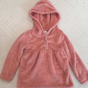 Carters Pink Fluffy Top Sweater Glitter Buttons 4T